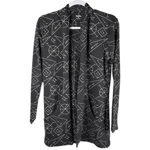 Svaha Size medium grey STEM Geometry Math formulas Organic Cotton Cardigan